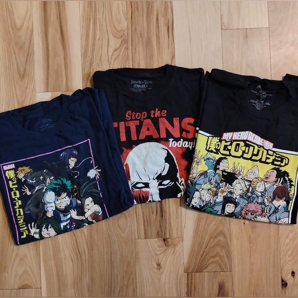 Other - Bundle of 3 Anime T-shirts size XL & 2XL